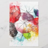 Watercolour Umbrella Abstract Pattern