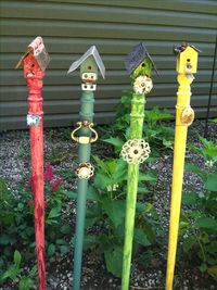 Spindle birdhouses