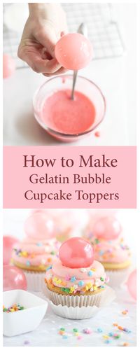 Bubble Gum Frosting Cupcakes with Gelatin Bubbles Recipe