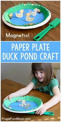 Spring Craft for Kids: Paper Plate Magnetic Duck Pond - Frugal Fun For Boys and Girls