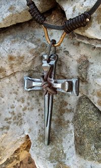 Rustic Cross Necklace, Handmade, Men's Cross Necklace, Spring, Easter, Father's Day by MilburnsMetalWorks on Etsy