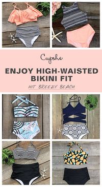 Short Shipping Time! Easy Return + Refund! New High-waisted swimwear is certainly a staple in swimwear through out the whole summer beach season. Meet the beach scene, and you can't let the trend fade. Check it out at Cupshe.com