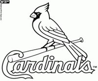 Free Saint Louis Cardinals logo, baseball team from the Central Division, National League, St. Louis, Missouri coloring and printable page.