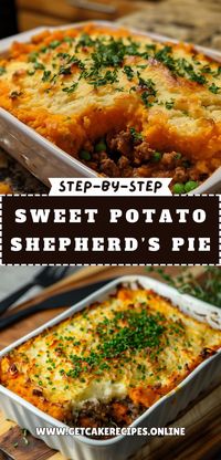 Struggling to find a comforting, yet healthy dinner option? Sweet Potato Shepherd’s Pie is your answer with its delicious Sweet Potato Toppings and wholesome ingredients. Save this pin for Easy Fall Dinners and Classic Fall Dinner Recipes that fit right into your Fall Cooking routine and Weeknight Casseroles.