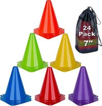 Amazon.com : 7 Inch Soccer Cones, 24 Pack Cones Sports Training Agility Field Marker Plastic Cones for Skating Basketball Football Practice Drills, Indoor Outdoor Activity Events Games Obstacle Course - 6 Colors : Sports & Outdoors