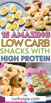 Enjoy these snack ideas for your low carb diet. These healthy snacks are also high in protein and are great to add in your meal plan to have as a pre or post workout snack. Easy and healthy recipes that you will love.