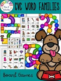 This set includes 5 colorful rainbow board games to review CVC word families. Each board game reviews a different short sound word family which are as follows:* -od, -op, -ot, -og, -ock* -at, -an, -ap, -ag, -am, -ad, -ack, -as * -up, -un, -ug, -um, -ut, -uck * -it, -id, -ip, -in, -ick, -ig, -im * -e...