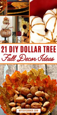 Discover amazing Dollar Tree decorations DIY ideas. These are cheap Fall decor ideas for the home. You can decorate your home for cheap. Create a fun autumn atmosphere on a budget with these diy dollar store decor ideas.