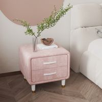 Add an aura of elegance to your bedroom decor with this 2-Drawer Velvet Nightstand. It is made from premium quality material and featuring velvet fabric paired with elegant, and pine wood legs, this nightstand is sure to give your sleeping area a pop of color and class. Place it in your nursery or any bedroom to add the storage solution. - Color: Pink- Finish: Gold- Material: Solid Wood, MDF, Metal- Overall Dimensions: 17.7"L x 15.7"W x 18.1"H (450mmL x 400mmW x 460mmH)- Assembly Required: No- C