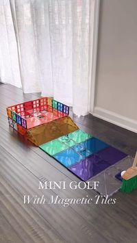 Who's up for a game Golf? Connetix style 🏌️‍♂️  Watch how @pandamommyteacher turns her living room into a putting green... or Rainbow.  Connetix tiles used to create this mini golf inspired game:  ⛳ 12 large squares ⛳ 9 isosceles triangles ⛳ 2 right triangles ⛳ 4 open door frames ⛳ 50 small squares   Don’t have enough Connetix for this build? Try using other playroom toys or furniture to create supports…and maybe add some Connetix to your Christmas shopping list!  This is our LAST CALL for Connetix Christmas deliveries. Order ASAP to ensure your orders arrive in time to be wrapped and placed under the tree! (link in bio)   Happy Playing 🌈 #Connetix #connetixtiles #connetixgames