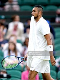 Nick Kyrgios before his first round gentlemen's singles match against Ugo Humbert on court 1 on day two of Wimbledon at The All England Lawn Tennis and Croquet Club, Wimbledon. Picture date: Tuesday June 29, 2021.