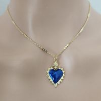 Collar Sagrado Corazón en Oro, Esmaltado en Azul , Corazón Bañado en Oro 18k Joyería Religiosa, Milagros Mexicano - Etsy