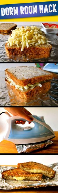 Dorm Room Grilled Cheese Sandwiches. This reminds me so much of my old college days,.. <3 ...