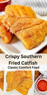 Enjoy a taste of the South with this Crispy Southern Fried Catfish recipe! Coated in a seasoned cornmeal batter and fried to golden perfection, this classic dish is perfect for a comforting and delicious meal. Serve it with hush puppies and coleslaw for the ultimate Southern experience. Easy to make and packed with flavor, this recipe is a must-try! #SouthernFriedCatfish #FriedCatfish #ComfortFood #SouthernCooking #SeafoodRecipe