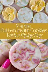 This easy method for how to make marble buttercream frosting cookies results in a beautiful marbled design, perfect for elegant affairs.