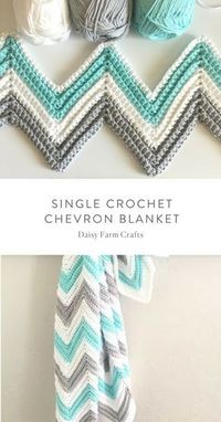 Free Pattern - Single Crochet Chevron Blanket #crochet