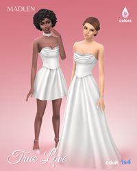 From flirty dates to wedding bells - Love is in the air! 💖💍 Early Access! sims 4 ts4 ts4cc ts4mm dress wedding gown madlen satin long lace