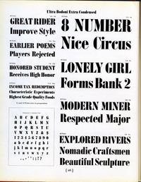 This is Ultra Bodoni Extra Condensed. Ultra Bodoni was a family designed in 1928 by Morris Fuller Benton; it was a redesign of an older face by the Bruce type foundry. What makes this family especially interesting are the square corners on the interior counters.