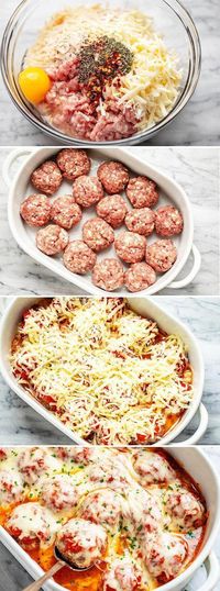 Cheesy Meatballs Casserole Low Carb - #lowcarb #meatballs #recipe #eatwell101 - Looking for a great low carb dinner option? This low carb turkey meatball casserole recipe is absolutely fabulous. - #recipe by #eatwell101 #healthydinner #HomeFood