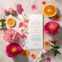 Citrus Bridal Brunch Invitation, Lemon Bridal Shower, Bright Floral Citrus Bridal Shower Invitation, Mediterranean Lemon Theme, Orange Lemon - Etsy