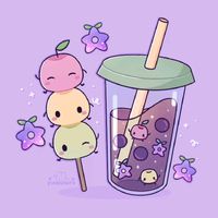 cute junimo dango + boba inspired treats  #stardew #stardewvalley #videogameart #stardewfanart