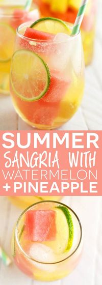 Summer Sangria with Watermelon and Pineapple from What The Fork Food Blog | whattheforkfoodbl...