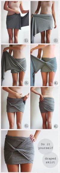 no sew wrapped scrap fabric skirt