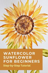 Practice essential watercolor techniques, as well as your water and brush control, with this step by step tutorial. In this one, I'm sharing how to paint a simple but beautiful and colorful sunflower.