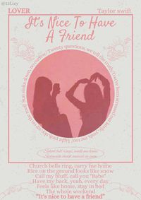 It’s nice to have a friend- lover- Taylor Swift- poster- music poster