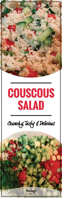 Learn How to Make Couscous Salad. It is so easy to make that you can prepare it in 10 minutes. Vegetarian, Colorful and Crunchy Salad that can be eaten in lunch, dinner, or breakfast, Either as the main meal or side dish.