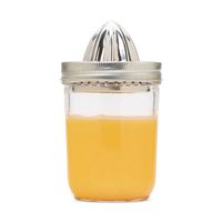 Transforms jars into your new favorite citrus juicer! Simply revamp the fruit on top and the featured screen will filter out pulp, leaving you with fresh juice in the jar. Snap! Squeeze! Chug.