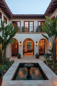 Small modern mediterranean house with arched doorways courtyard with fountain. Check out all of these small modern Mediterranean houses that are as charming as they are rustic dream coastal retreats.