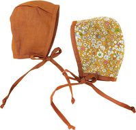 Amazon.com: Baby Bonnet Country Hat Reversible Dual Side Linen, Cotton Floral Combinations Evy Collection Bonnets (Wildflowers - Brown, 3-6): Clothing, Shoes & Jewelry