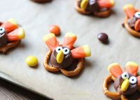 These quick and easy Candy Pretzel Turkey Bites are a tasty and adorable Thanksgiving treat. The perfect dessert idea for your Thanksgiving dinner or celebration! We've got all the best Thanksgiving Treats! If you're looking for another easy and adorable Thanksgiving dessert, try Pumpkin Pie Turkeys and if you want something easier than pumpkin pie, make delicious Pumpkin