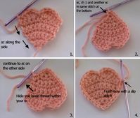 Crochet Heart Applique