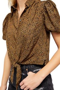 Free People | Celia Patterned Tie Hem Blouse | Nordstrom Rack