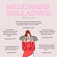 Millionaire advice from the bible. #christianliving #bibleverses #finance