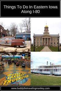 There are a lot of unique things to do in Eastern Iowa along I-80. See the American Pickers store, museums, wineries, a giant truck stop, and much more! #travel #Iowa #roadtrip #IowaCity #Davenport #LeClaire via @BuddyTTMonkey