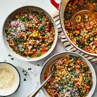 One-Pot Lentil & Vegetable Soup with Parmesan