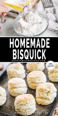 This Homemade Bisquick is so great to have in the pantry for whenever baking mix is needed! No mystery ingredients and no need to pay grocery store prices when you use just five simple pantry ingredients for homemade Bisquick mix. Use this homemade Bisquick mix recipe for everything from easy pancakes to buttery biscuits to dumplings and so much more!