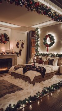 Turn your bedroom into a luxurious retreat with Christmas bedroom decor ideas that add an elegant and festive feel.