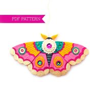 Felt PDF Pattern Moth Ornament DIY Ornament Felt Butterfly | Etsy