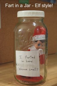 So what do elf farts smell like? Peppermint of course! (put crushed candy canes in bottom, or a drop of peppermint oil)