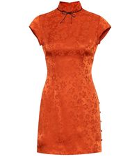 AlexaChung - Mandarin Maui floral orange silk-blend minidress ($550)