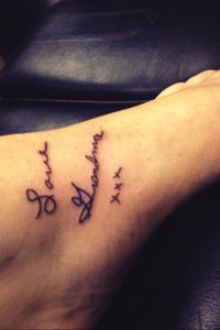 Got my grandma's signature from my graduation card tattooed on the upper inside of my foot! :) #LoveIt