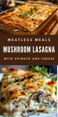 Try this Mushroom Lasagna with Grape Tomatoes! Layers of savory mushrooms, juicy tomatoes, fresh spinach, and creamy Bechamel sauce make this dish irresistible. Perfect for family dinners or meal prep.