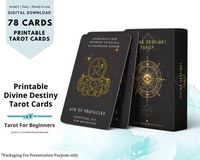 Printable Black Tarot cards - Digital tarot deck for beginner with keywords for psychic tarot reading - INSTANT DOWNLOAD #black #gold #printabletarot #blacktarotcards #digitaltarotcards #blackdeck #oracledeck #divinationdeck #oracletarot