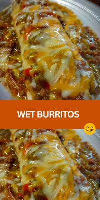 Wet Burritos - Easy & Flavorful Wet Burritos Recipe! These Tex-Mex burritos are filled with seasoned ground beef, refried beans, and a savory sauce, then baked to perfection with melted cheese on top. Perfect for weeknight dinners or casual gatherings!