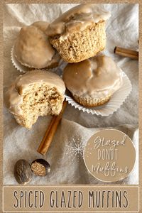 Spiced Glazed Muffins - Soft spiced muffins dunked like a glazed donut