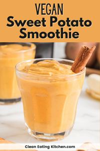 When you want a quick breakfast or snack, you've got to try this Sweet Potato Smoothie. It's a delicious and nutritious recipe that is dairy-free, gluten-free, and vegan, with only six ingredients. This healthy smoothie tastes like sweet potato pie!